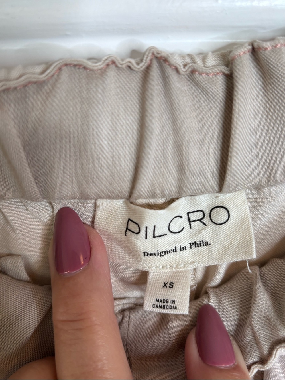 Pilcro Women's NOMAD Light Beige Drawstring Joggers size XS - Picture 3 of 11